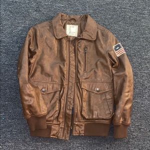 Zara kids - Faux leather aviator jacket